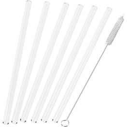 6er Glastrinkhalm Set + Bürste
