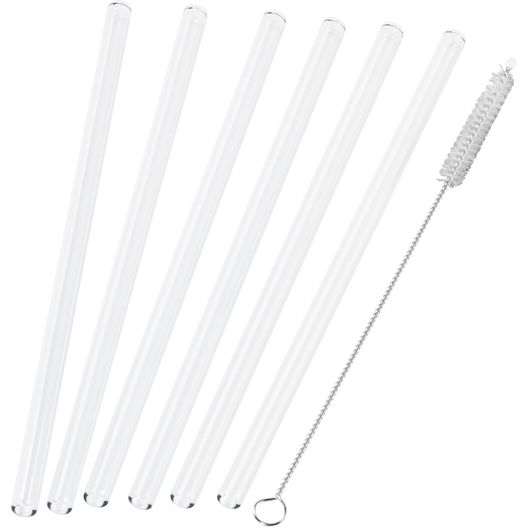 6er Glastrinkhalm Set + Bürste (Bild 1)