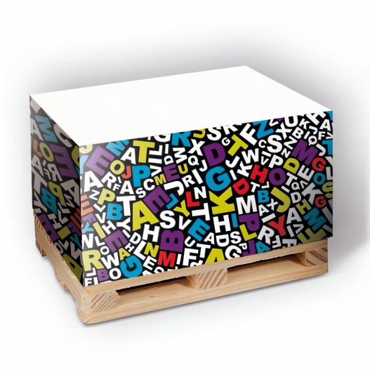 eine box mit einem bunten muster darauf Haft-Palettenquader (Bild 1)