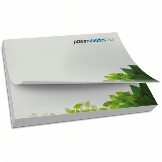 ein weißer umschlag mit grünem blattdesign Recycling Haftnotizen powerstikkies eco (Bild 1)