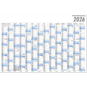 Plakatplaner mit deutschem Kalendarium, schwarz/blau, im Format 101,5 x 68,5 cm