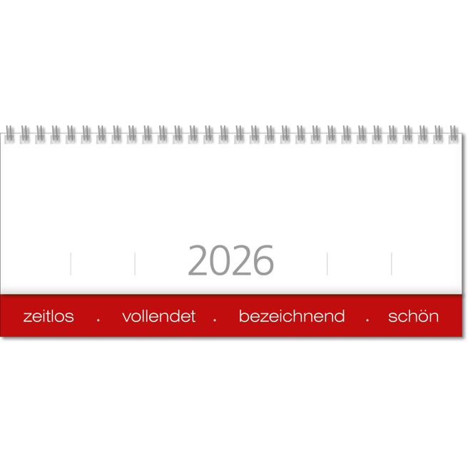 Schreibtischquerkalender "Office" mit überstehender Kartonrückwand im Format 30,5 x 13,5 cm