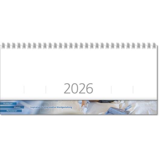 Schreibtischquerkalender "Universal  INT" mit überstehender Kartonrückwand im Format 30,5 x 13,5 cm (Bild 1)