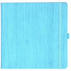 Notizbuch Style Square im Format 17, 5x17, 5cm, Inhalt kariert, Einband Woody in der Farbe Sky