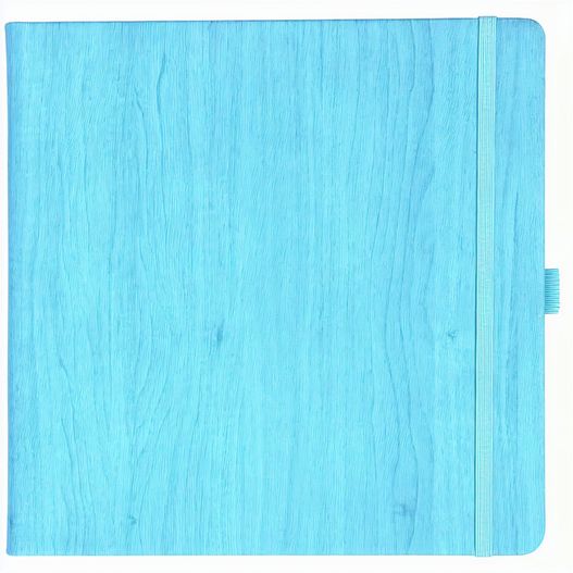Notizbuch Style Square im Format 17, 5x17, 5cm, Inhalt kariert, Einband Woody in der Farbe Sky (Bild 1)
