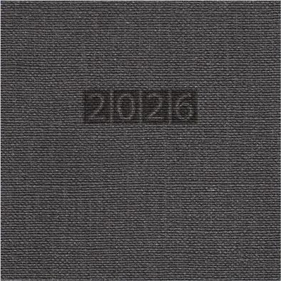 Taschenkalender "Taschenbuch Woche" im Format 10,5 x 14,8 cm, deutsches Kalendarium Grau/Blau mit Leseband, 144 Seiten Fadenheftung, Einband Fashion anthrazit