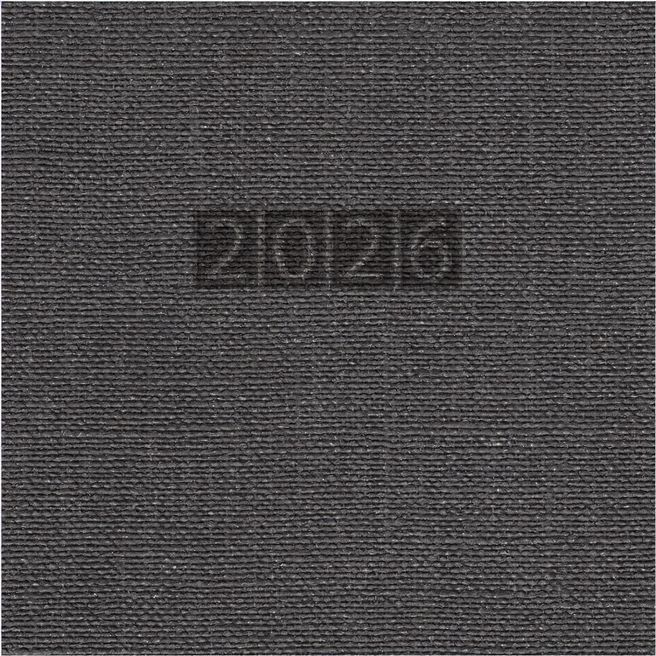 Taschenkalender "Taschenbuch Woche" im Format 10,5 x 14,8 cm, deutsches Kalendarium Grau/Blau mit Leseband, 144 Seiten Fadenheftung, Einband Fashion anthrazit