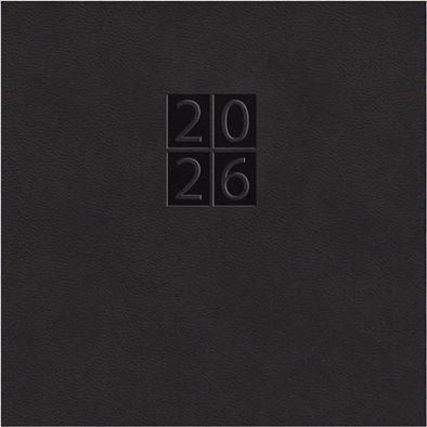 Taschenkalender "Taschenbuch Tag" im Format 10,5 x 14,8 cm, deutsches Kalendarium Grau/Blau mit Leseband, 352 Seiten Fadenheftung, Eckenperforation, Einband Slinky schwarz