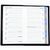 Taschenplaner "Exquisit Register" im Format 9,5 x 16 cm, deutsches Kalendarium Grau/Blau mit Registerstanzung, 64 Seiten gebunden + 16 Seiten Adressheft Register, eingesteckt in Slinky-Hülle schwarz