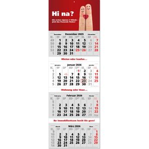 4-Monats-Planer "Quattro" mit deutschem Kalendarium, grau im Format 34 x 98,8 cm