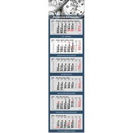 6-Monatsplaner "Junior-6" mit deutsch-mehrsprachigem Kalendarium im Format 33 x 122,5 cm, grau