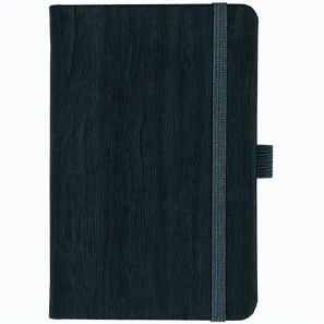Notizbuch Style Small im Format 9x14cm, Inhalt kariert, Einband Woody in der Farbe Charcoal