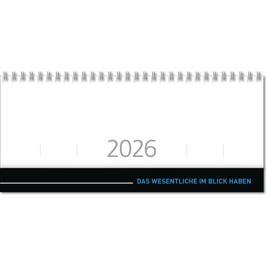Schreibtischquerkalender "Luxus" mit überstehender Kartonrückwand im Format 30,5 x 13,5 cm (Bild 1)