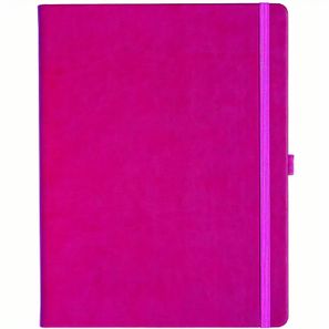 Notizbuch Style Large im Format 19x25cm, Inhalt kariert, Einband Slinky in der Farbe Pink