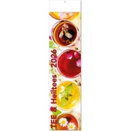 Kalender "Tee & Heiltees" im Format 13 x 53,5 cm, mit Fälzel