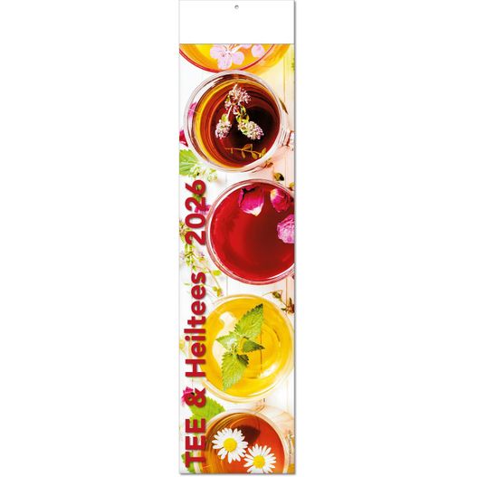 Kalender "Tee & Heiltees" im Format 13 x 53,5 cm, mit Fälzel (Bild 1)