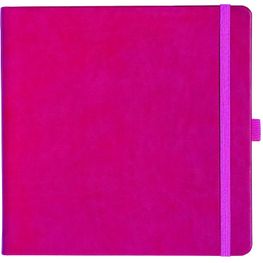 Notizbuch Style Square im Format 17, 5x17, 5cm, Inhalt kariert, Einband Slinky in der Farbe Pink