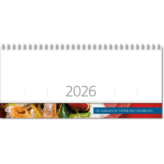 Schreibtischquerkalender "Universal  D" mit überstehender Kartonrückwand im Format 30,5 x 13,5 cm (Bild 1)