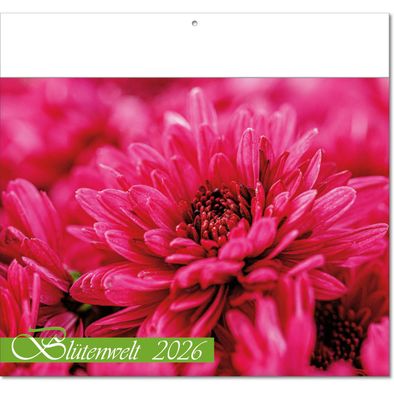 Kalender "Blütenwelt" im Format 30 x 28 cm, mit Fälzel