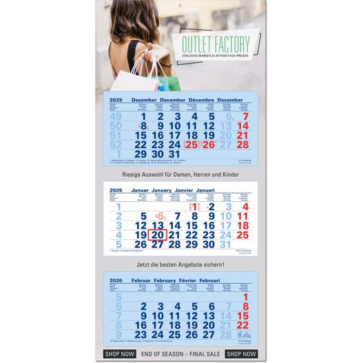 Produktabbildung 3-Monatsplaner "Junior-3" mit deutsch-mehrsprachigem Kalendarium im Format 33 x 70 cm, blau 3-Monatsplaner "Junior-3" mit deutsch-mehrsprachigem Kalendarium im Format 33 x 70 cm, blau (Bild 1)