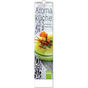 Kalender "Aromaküche" im Format 11 x 51 cm, mit Wire-O-Bindung und verlängerter Rückwand