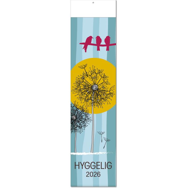 Kalender "Hyygelig" im Format 13 x 53,5 cm, mit Fälzel