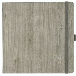 Notizbuch Style Square im Format 17, 5x17, 5cm, Inhalt kariert, Einband Woody in der Farbe Sludge