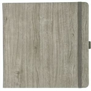 Notizbuch Style Square im Format 17, 5x17, 5cm, Inhalt kariert, Einband Woody in der Farbe Sludge