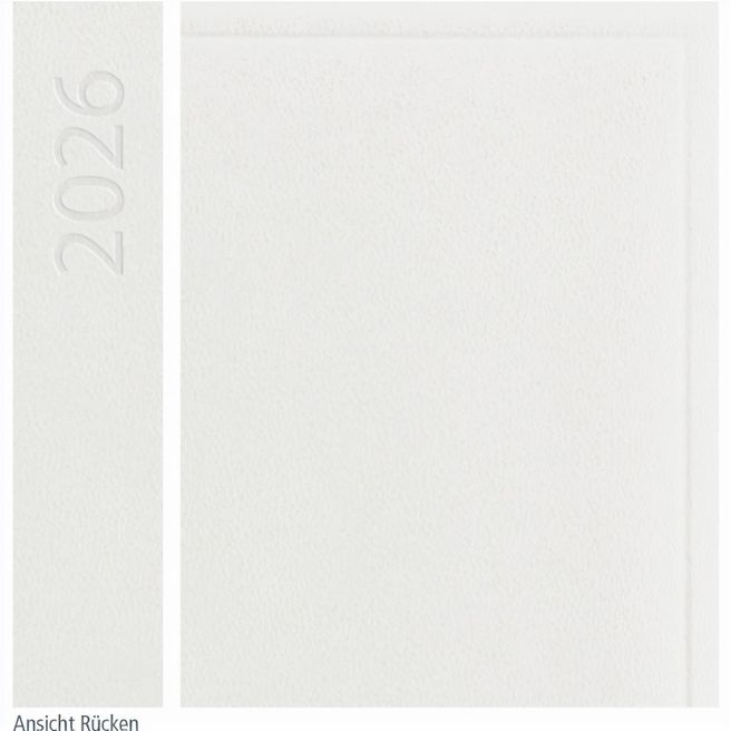 Taschenkalender "Klassik" im Format 8,7 x 15,3 cm, deutsches Kalendarium Grau/Blau mit Leseband, 128 Seiten Fadenheftung, Einband Balacron weiß