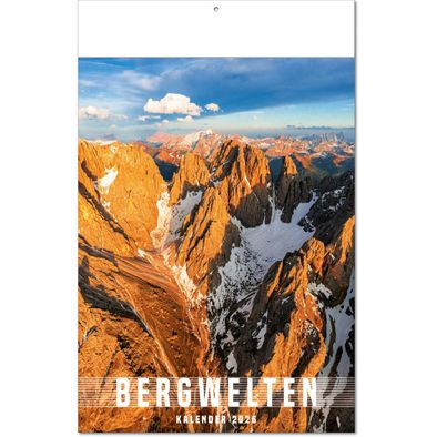 Kalender "Bergwelten" im Format 24 x 37,5 cm, mit Fälzel