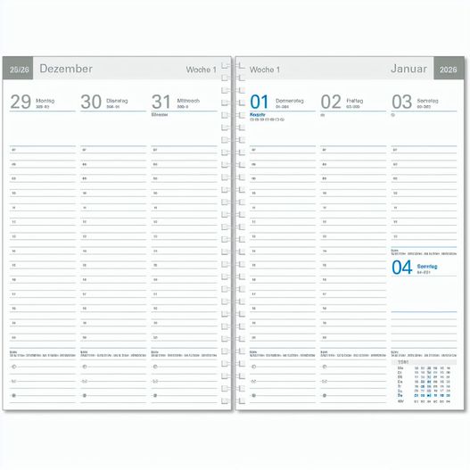 Produktabbildung Wochentimer 'Luxus' im Format 170 x 250 mm, 128 Seiten, schwarzer PP-Einband, Wire-O gebunden, deutsche Version, ohne Eckenperforation. FSC zertifiziert. Wochentimer 'Luxus' im Format 170 x 250 mm, 128 Seiten, schwarzer PP-Einband, Wire-O gebunden, deutsche Version, ohne Eckenperforation. FSC zertifiziert. (Bild 1)