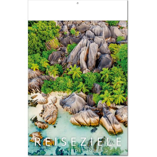 Produktabbildung Kalender "Reiseziele" im Format 24 x 37,5 cm, mit Fälzel Kalender "Reiseziele" im Format 24 x 37,5 cm, mit Fälzel (Bild 1)