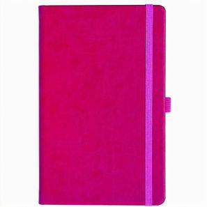 Notizbuch Style Medium im Format 13x21cm, Inhalt kariert, Einband Slinky in der Farbe Pink