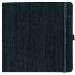 Notizbuch Style Square im Format 17, 5x17, 5cm, Inhalt kariert, Einband Woody in der Farbe Charcoal