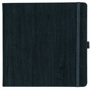 Notizbuch Style Square im Format 17, 5x17, 5cm, Inhalt kariert, Einband Woody in der Farbe Charcoal