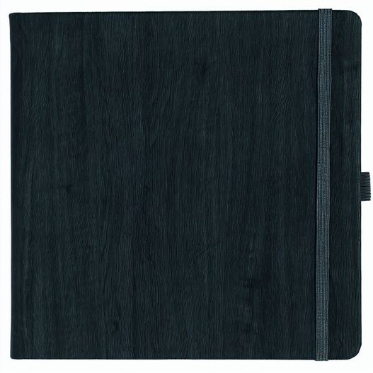 Notizbuch Style Square im Format 17, 5x17, 5cm, Inhalt kariert, Einband Woody in der Farbe Charcoal (Bild 1)