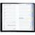 Taschenplaner "Exquisit Register INT" im Format 9,5 x 16 cm, Kalendarium 4-sprachig D/F/I/GB Grau/Blau mit Registerstanzung, 64 Seiten gebunden + 16 Seiten Adressheft Register, eingesteckt in PVC-Hülle schwarz (Bild 1)
