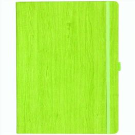 Notizbuch Style Large im Format 19x25cm, Inhalt kariert, Einband Woody in der Farbe Lime