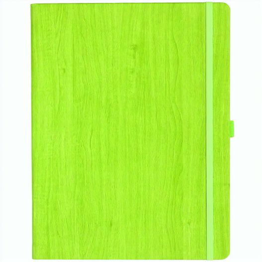 Notizbuch Style Large im Format 19x25cm, Inhalt kariert, Einband Woody in der Farbe Lime (Bild 1)