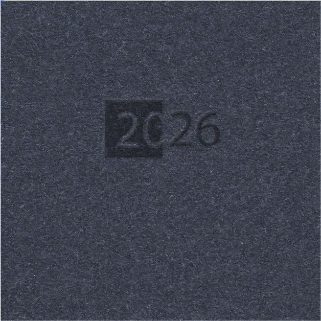 Buchkalender "Trend Chefkalender D" im Format 14,5 x 20,5 cm, deutsches Kalendarium Grau/Blau mit Leseband, 352 Seiten Fadenheftung, Eckenperforation, Einband Magic dunkelblau