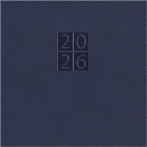 Taschenkalender "Klassik" im Format 8,7 x 15,3 cm, deutsches Kalendarium Grau/Blau mit Leseband, 128 Seiten Fadenheftung, Einband Slinky dunkelblau