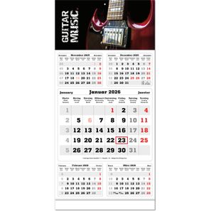 Fünf-Monats-Planer "Classic times 5" im Format 30 x 63 cm, grau, Datumsweiser umgelegt, mit Fußleiste