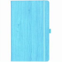 Notizbuch Style Medium im Format 13x21cm, Inhalt kariert, Einband Woody in der Farbe Sky