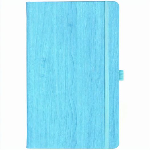 Notizbuch Style Medium im Format 13x21cm, Inhalt kariert, Einband Woody in der Farbe Sky (Bild 1)