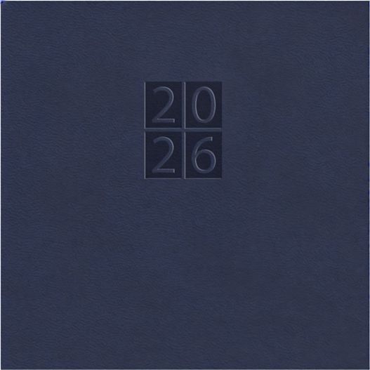 Wochenkalender "Klassik D" im Format 14,5 x 20,5 cm, deutsches Kalendarium Grau/Blau mit Leseband, 144 Seiten Fadenheftung, Eckenperforation, Einband Slinky dunkelblau (Bild 1)