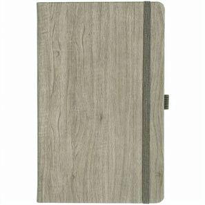 Notizbuch Style Medium im Format 13x21cm, Inhalt kariert, Einband Woody in der Farbe Sludge