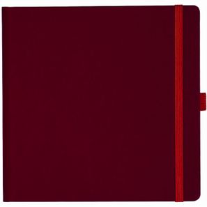 Notizbuch Style Square im Format 17, 5x17, 5cm, Inhalt kariert, Einband Fancy in der Farbe Ruby Red