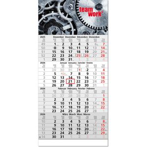Vier-Monats-Planer "Tetra" mit verlängerter Rückwand im Format 30 x 63 cm, Datumsweiser umgelegt