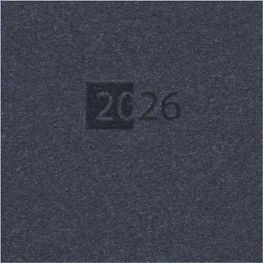 Taschenkalender "Horizontal" im Format 17 x 8 cm, deutsches Kalendarium Grau/Blau, 144 Seiten, Wire-O-Bindung, Eckenperforation, Deckelpaar Magic dunkelblau