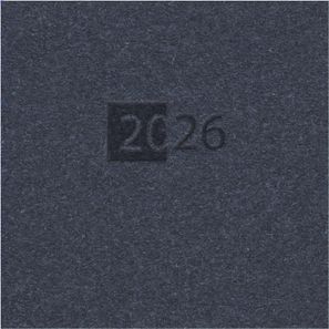 Taschenkalender "Horizontal" im Format 17 x 8 cm, deutsches Kalendarium Grau/Blau, 144 Seiten, Wire-O-Bindung, Eckenperforation, Deckelpaar Magic dunkelblau